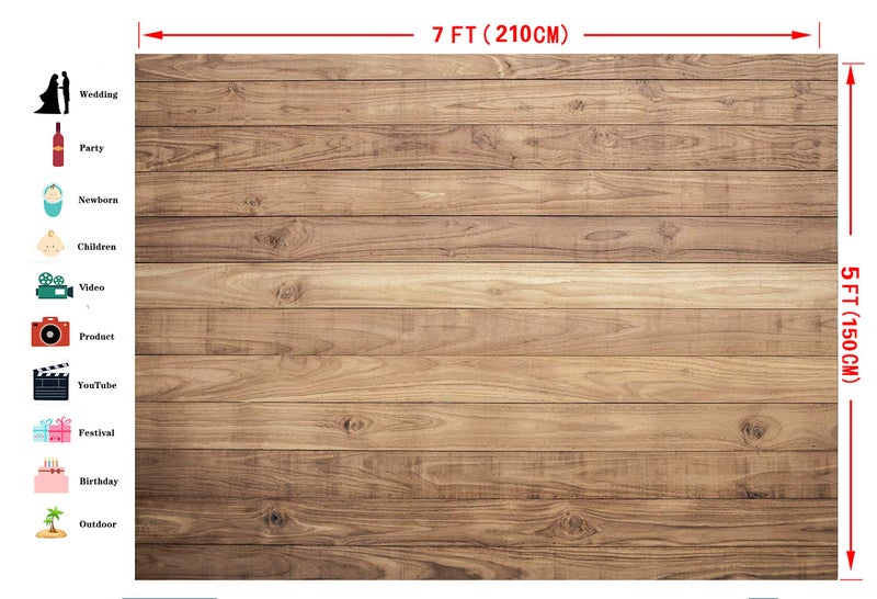 CYLYH 7x5ft Wooden Backdrop Baby Shower Backdrops Boho Party Decorations Backdrops Props for Studio for Photographers Retro Wood Wall Background D178 - Image 4